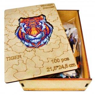 Пазл деревянный "Тигр" 100 элементов фото книги 3
