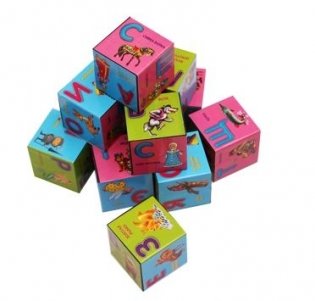 Кубики пластиковые "Азбука со сказками", 12 штук фото книги 2