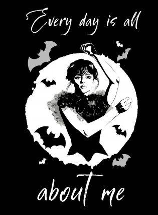 Every day is all about me. Уэнсдей. Блокнот в точку фото книги