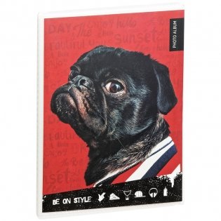 Фотоальбом на 36 фотографий "Pug on style", 10x15 см, 18 листов фото книги
