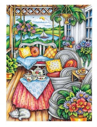 Creative Haven Afternoon Tea Coloring Book фото книги 11
