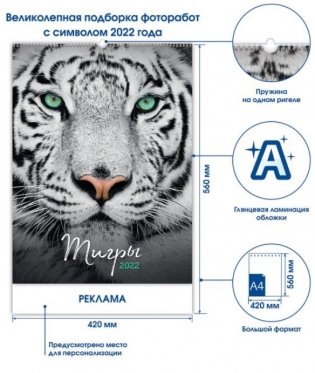 Тигры. Календарь настенный на 2022 год фото книги 3