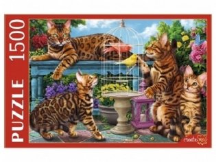 Пазлы "Бенгальские коты", 1500 элементов фото книги
