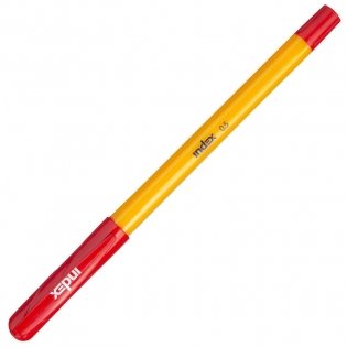 Ручка шариковая, пластиковый желтый корпус, 0,5 мм, красная фото книги 2