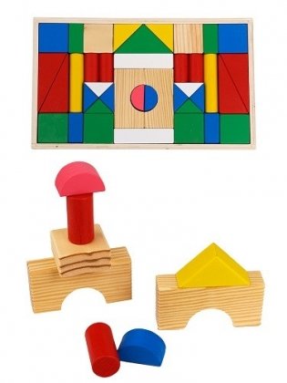 Деревянная игрушка "Конструктор. Цветные строительные блоки" фото книги
