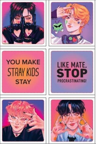 Stray Kids. Набор 3D стикеров (6 шт., оранжевый) фото книги