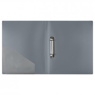 Папка на 2 кольцах СТАММ "Стандарт" А4, 25мм, 700мкм, пластик, серая фото книги 2