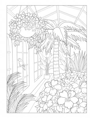 Creative Haven Gorgeous Gardens Coloring Book фото книги 11