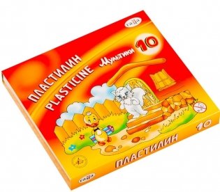Комплект пластилина Гамма "Мультики", со стеком (20 комплектов по 10 цветов) (количество товаров в комплекте: 20) фото книги