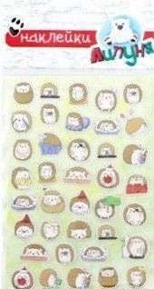 Зефирные наклейки "Ежики" фото книги