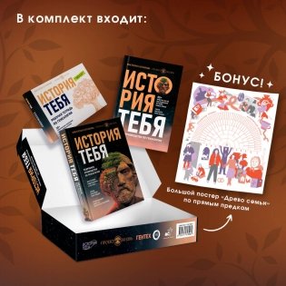 История тебя. Подарочный комплект из трех книг по генеалогии + постер "Древо семьи" фото книги
