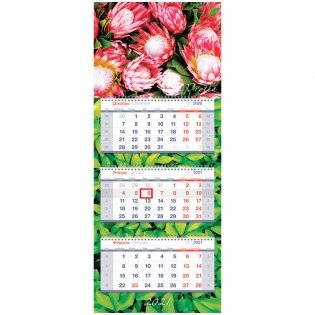 Календарь квартальный на 2021 год "Premium. Цветочный", 330x810 мм фото книги
