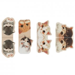 Закладки магнитные для книг, 4шт., MESHU "Cute kittens", матовая ламинация фото книги 6