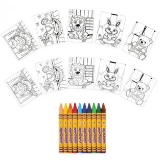 Раскраска по номерам "Игрушки", А4, с восковыми мелками, 5 рисунков фото книги 2