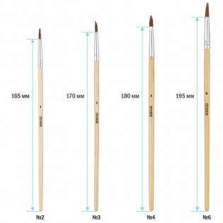 Набор кистей ArtSpace 4шт., Пони, круглые № 2, 3, плоские № 4, 6, блистер, европодвес фото книги 3