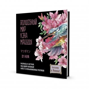 Скетчбук-раскраска. Волшебный мир Кэна Мацуды (черная с цветком) фото книги
