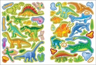 Динозавры. Игры с многоразовыми наклейками фото книги 2
