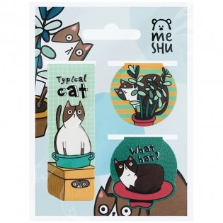Закладки магнитные для книг, 3 шт., MESHU "Juisy cat". Арт. MS_46722 фото книги 2