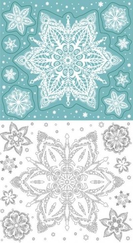 Новогоднее оконное украшение "Белая снежинка", 17,5x15,5 см фото книги