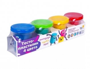 Набор для детского творчества "Тесто-пластилин", 4 цвета фото книги