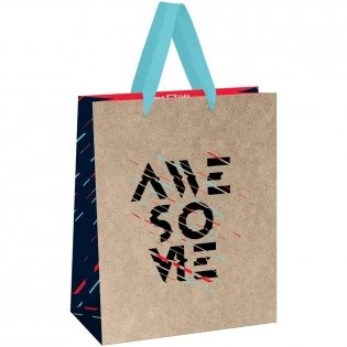 Пакет подарочный 26*32*12см MESHU Awesome, крафт фото книги