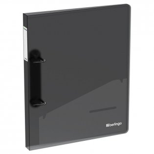 Папка на 2 кольцах Berlingo "No Secret", 24мм, 700мкм, полупрозрачная черная, D-кольца, с внутр. карманом фото книги