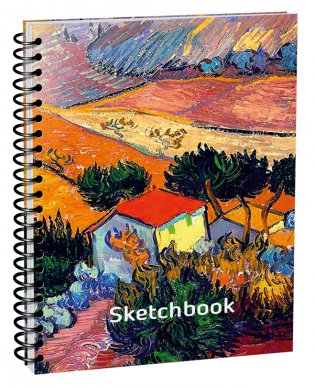 Скетчбук "Ван Гог. Пейзаж с домом и пахарем" A6 (Арт. 06660) фото книги