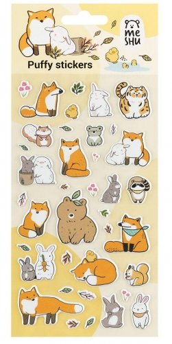 Наклейки объемные MESHU "Forest animals", 10х23 см, пакет европодвес. Арт. MS_57649 фото книги