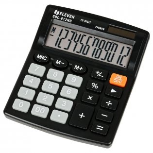 Калькулятор настольный Eleven SDC-812NR, 12 разрядов, двойное питание, 127х105х21 мм, черный. Арт. SDC-812NR фото книги