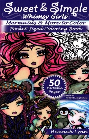 Sweet & Simple Mermaids & More to Color Pocket-Sized Coloring Book фото книги