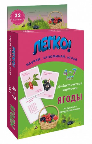 Дидактические карточки «Ягоды» (на русском и белорусском языках). 4-7 лет фото книги