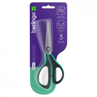 Ножницы Berlingo "Easycut 350", 15 см, бирюзовые, эргономичные ручки, мягкие вставки, европодвес. Арт. DNn_15035_b фото книги