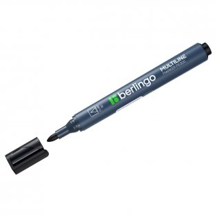Маркер перманентный Berlingo "Multiline PE300" черный, пулевидный, 3мм фото книги
