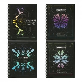 Тетрадь 80 листов, А5, клетка на гребне BG "Virtual", матовая ламинация, твердая обложка. Арт. ТТ5гр80_лм 12755 фото книги