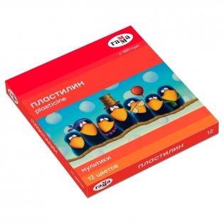 Пластилин Гамма "Мультики", 12 цветов, 240г, со стеком, картон. упаковка фото книги