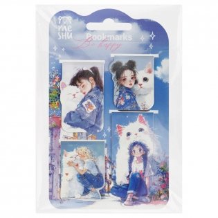 Закладки магнитные для книг, 4 шт., MESHU Be happy, матовая ламинация. Арт. MS_66069 фото книги