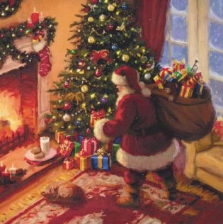 Открытка "Санта с подарками" фото книги