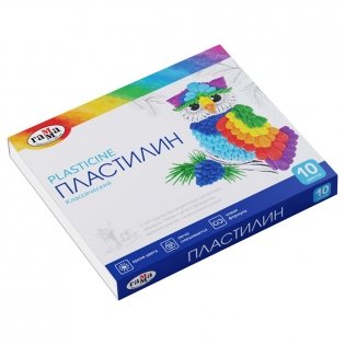 Пластилин Гамма "Классический", 10 цветов, 200г, со стеком, картон. упаковка фото книги