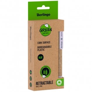 Ручка шариковая автоматическая Berlingo "Green Series" 0,7 мм, синяя, корпус с пробковым покрытием. Арт. CBm_70236 фото книги 3