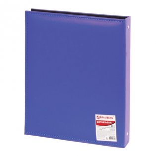 Фотоальбом "Brauberg", 20 магнитных листов, 23х28 см, цвет обложки синий фото книги 6