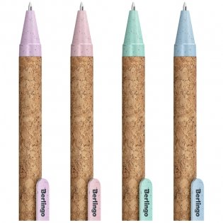 Ручка шариковая автоматическая Berlingo "Green Series" 0,7 мм, синяя, корпус с пробковым покрытием. Арт. CBm_70236 фото книги 2