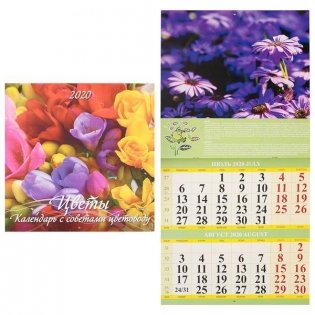Календарь настенный перекидной, на скрепке "Цветы. Календарь с советами цветоводу", 285x285 мм фото книги
