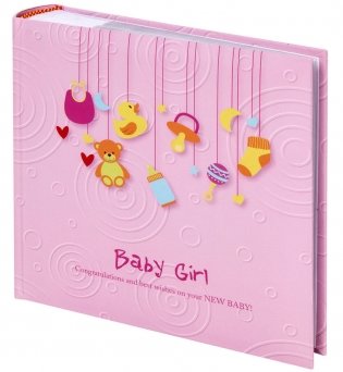 Фотоальбом "Baby Girl", на 200 фото 10х15 см, цвет обложки розовый фото книги