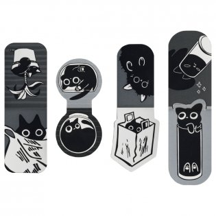 Закладки магнитные для книг, 4 шт., MESHU "Кошачьи будни", софт-тач. Арт. MS_66071 фото книги 6