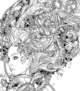 Водные миры. Раскраски за гранью воображения фото книги 7