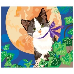 Раскраска по номерам "Лунный кот", А5, с акриловыми красками фото книги 5