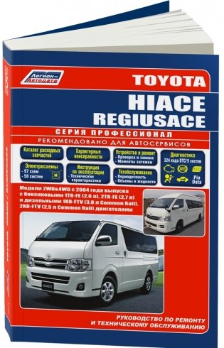 Toyota Hiace / Regiusace. Модели с 2004 года выпуска с бензиновыми двигателями. Ремонт. Эксплуатация фото книги
