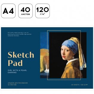 Альбом для рисования 40 л., А4, на скрепке Greenwich Line "Great painters. Vermeer", 120 г/м2. Арт. PS40s-36883 фото книги 2