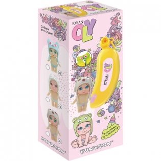 Набор игровой Bondibon "Куколка OLY", в шапочке-ушанке с животным и аксессуарами в банане, мальчик, 8 см, арт. 3370-B фото книги