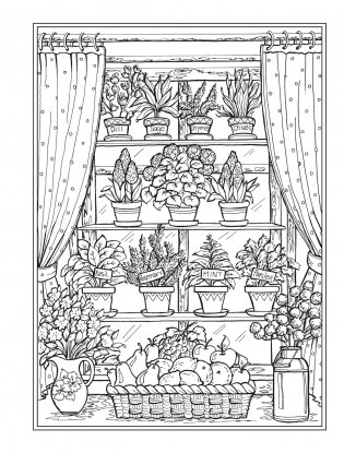 Creative Haven Country Kitchen Charm Coloring Book фото книги 7